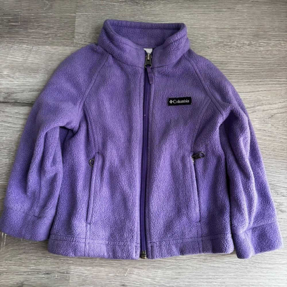 Columbia Kids Fleece Jacket Purple Full Zip Size 2T Cozy Warm Outerwear‎